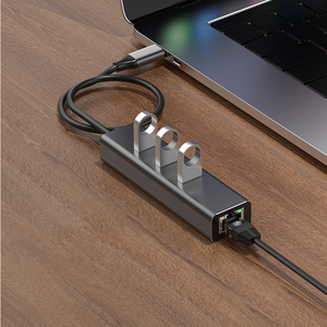 2025 nuova 3.0 Rj45 porta di rete tipo c Usb c Hub adattatore C a 3 in 1 Usb 3.0 Hub con Rj45 Ethernet per Computer - Product Image 4