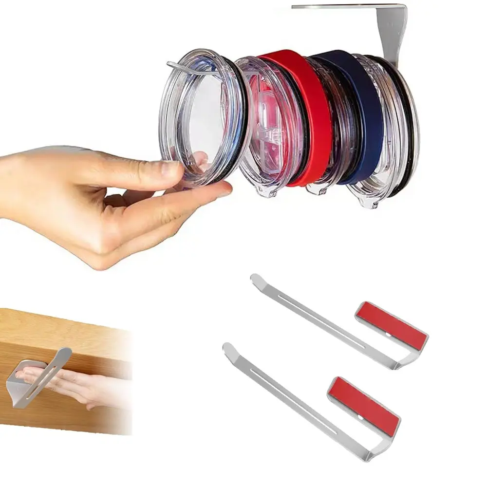 Organizador de tapa de vaso Rayshine gancho autoadhesivo para tapa de vaso para cocina organizadores y almacenamiento de tazas que ahorran espacio