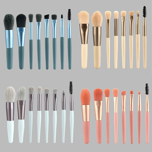 Özel Logo 8-Piece Bling profesyonel makyaj fırçalar Set vakıf kontur ve göz tozu fırçalar kolu özel etiket yüz kullanımı - Product Image 1
