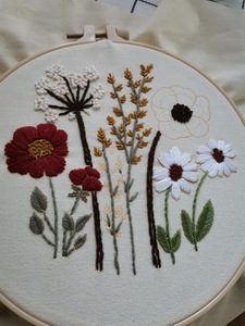 Cross Stich Embroidery <strong>Kit</strong> for Beginners Easy Stamped Floral <strong>Pattern</strong> Fabric Hand Crafts DIY Needlework Embroidery Hoop Set - Product Image 6