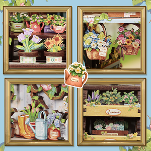 Cutebee Hot Bán <span class=keywords><strong>3D</strong></span> Cuốn Sách Nook Cwgc211 Anna Của Màu Xanh Hoa <span class=keywords><strong>3D</strong></span> Bằng Gỗ Câu Đố Tự Làm Thu Nhỏ Nhà DIY Craft Kit DIY Cuốn Sách Nook Kit - Product Image 3