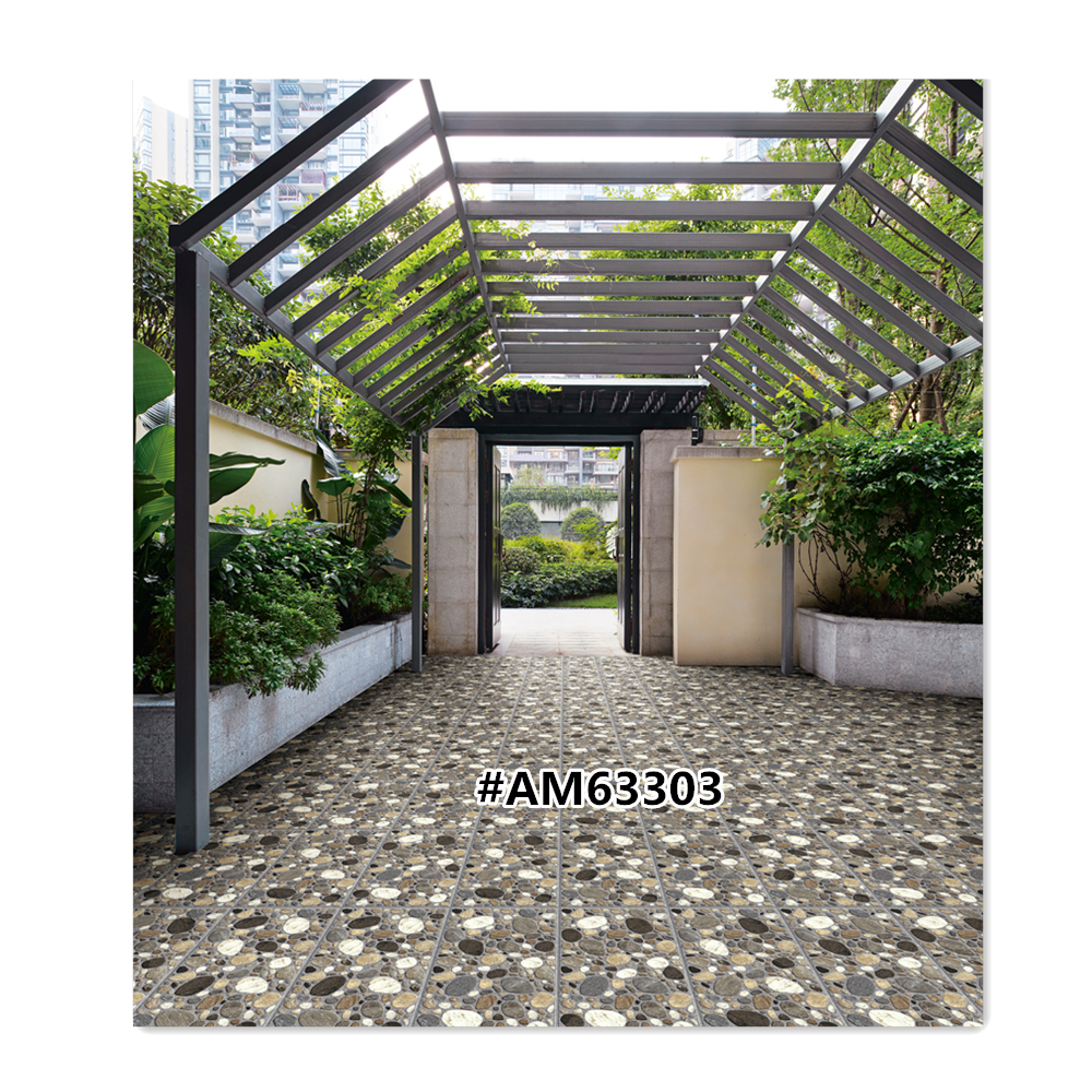 China Matte surface 3D Glazed Natural Stone Pebble Ceramic Floor tile 300x600mm/12"x24"