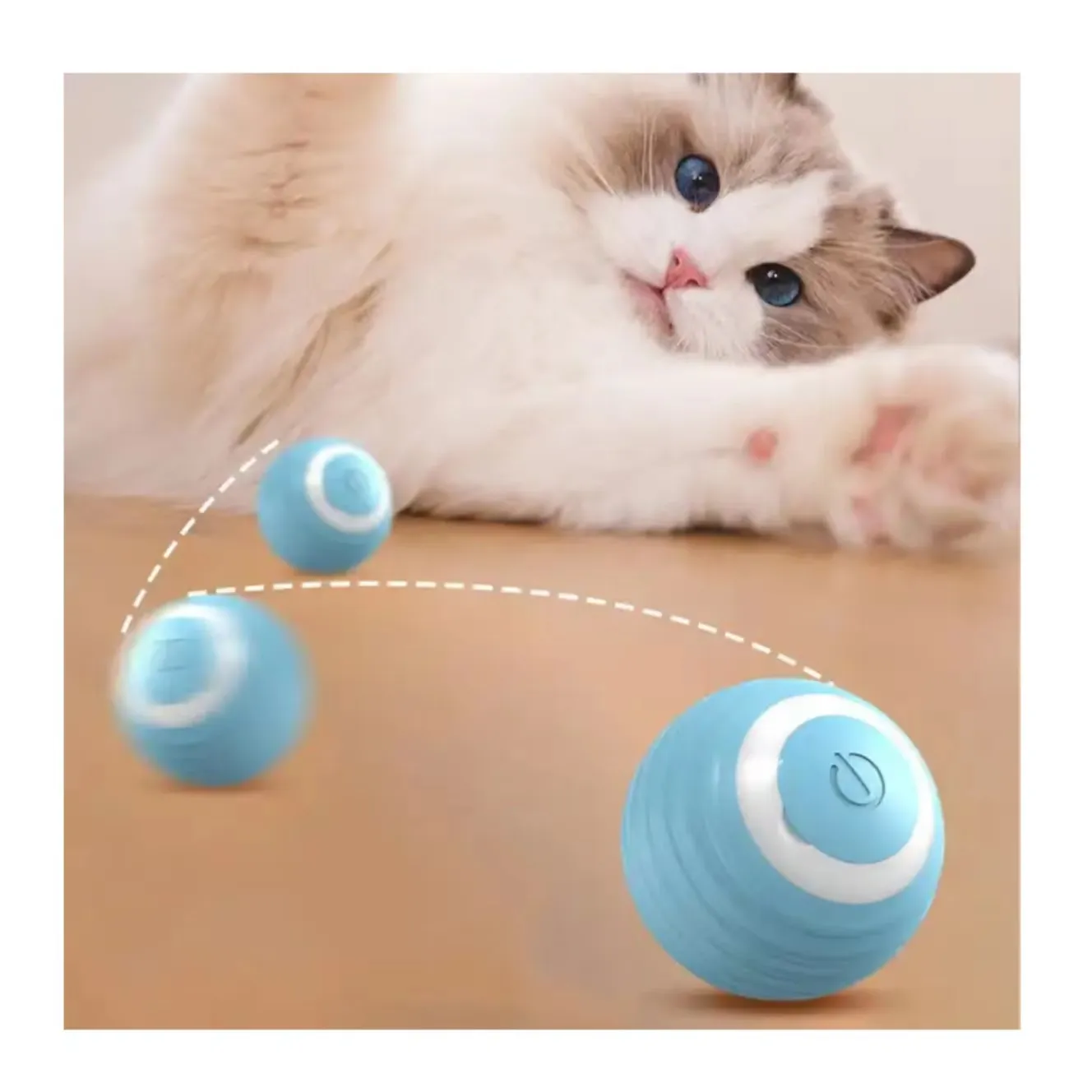 Balle roulante automatique 360 auto-rotative avec USB rechargeable Balle d'exercice pour animaux de compagnie Balle de chat Balles roulantes intelligentes Jouets