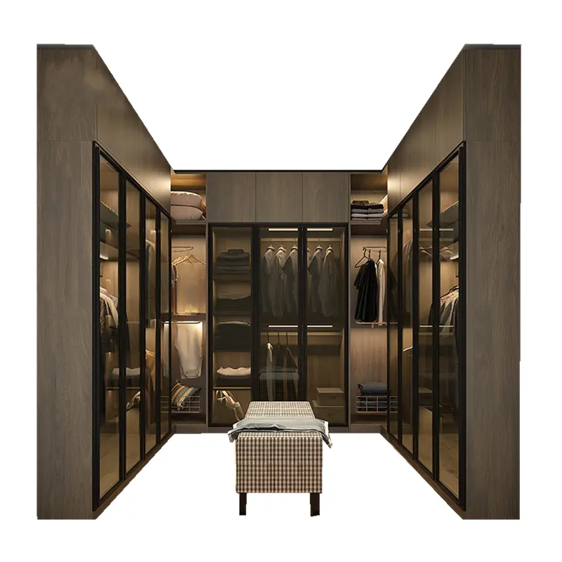 Luxury Modern Walking Closet Closet Gabinete Moderno Gabinete Armário De Armazenamento Quarto de Vestir