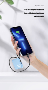 Kolay taşınabilir 10000mah dahili iki kablo cep hızlı şarj çok fonksiyonlu güç banka kullanımı için Apple ve Android - Product Image 4
