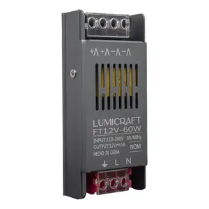 12V 5A 60w发光二极管变压器源驱动器ROHS认证铝泛光灯驱动器110V输入和100W DC/AC输出 - Product Image 1