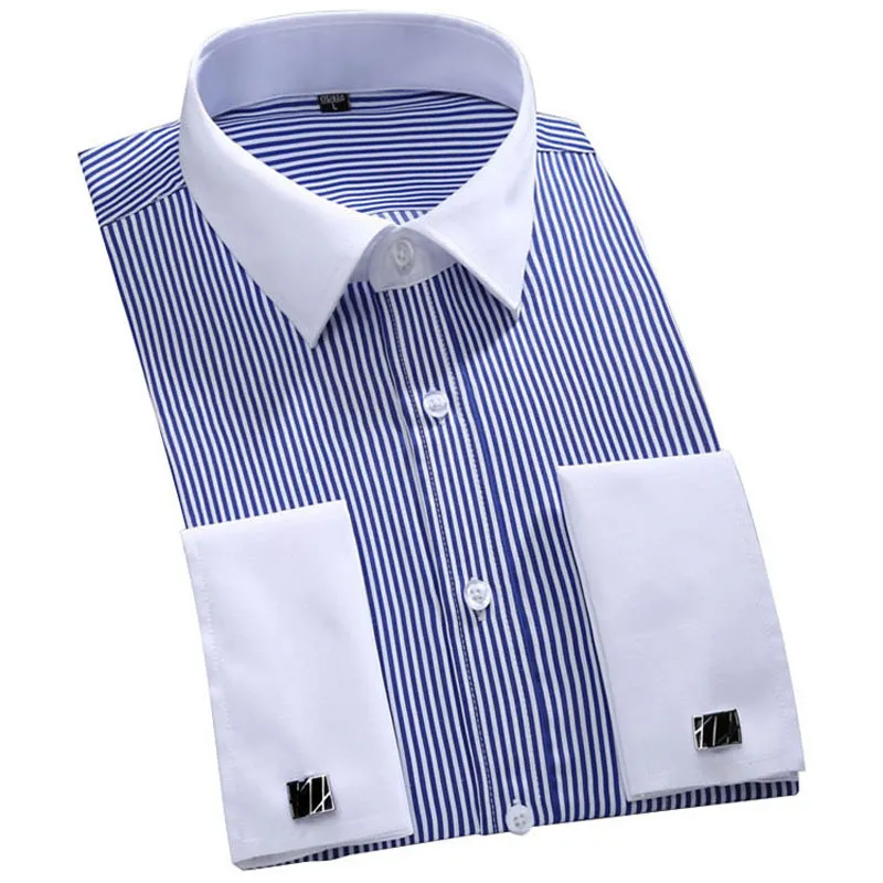 Camisa de manga larga con logotipo personalizado para hombre, camisa masculina de gran tamaño con botones y puño francés