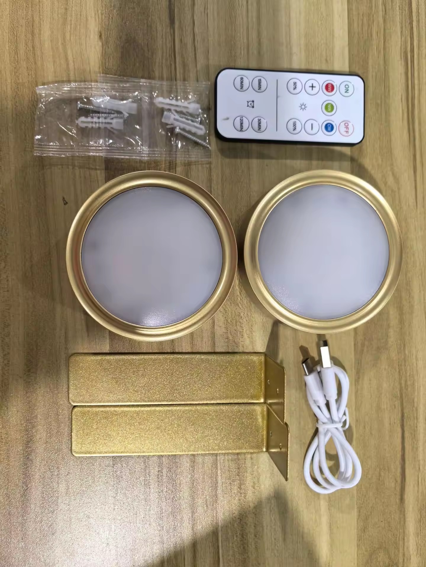 Lampe coque dorée 3 couleurs t048b-cw-2 1 télécommande