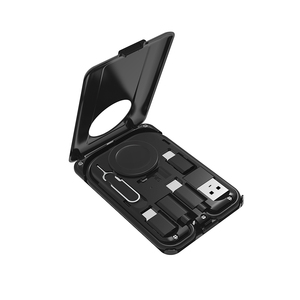 Juego de cables multifunción Kit de cables de carga rápida Tipo-C Juego de cables de USB-C Cargador inalámbrico con cargador de reloj Pin y ranura para tarjeta Sim