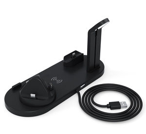 Cargador inalámbrico 4 en 1 de 15W directo de fábrica, entrada tipo C, salida 9V/2A, Compatible con auriculares Apple Watch, teléfono móvil EU QC3.0 - Product Image 4