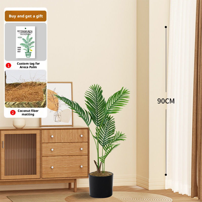 Palmier Areca vert 90CM 6 Feuilles + Pot Original