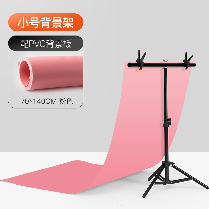 Soporte en T + tablero rosa de 70x140 cm