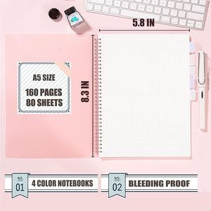 Cuaderno de papel gráfico de tapa dura en espiral con cubierta transparente de Color resistente al agua para revista escolar de trabajo personalizado - Product Image 2