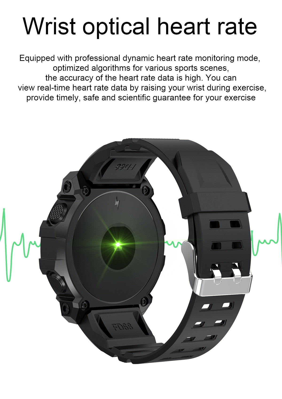 Incoming call FD68 smartwatch round color screen Heart Rate Blood Pressure IP68 Waterproof Reloje Inteligente FD68 Smart Watch