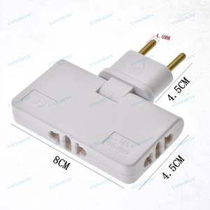 Enchufe giratorio de 180 grados Convertidor de enchufe de la UE 3 en 1 Enchufe de extensión de la UE de viaje Enchufes adaptadores de salida inalámbricos delgados de enchufe múltiple - Product Image 6