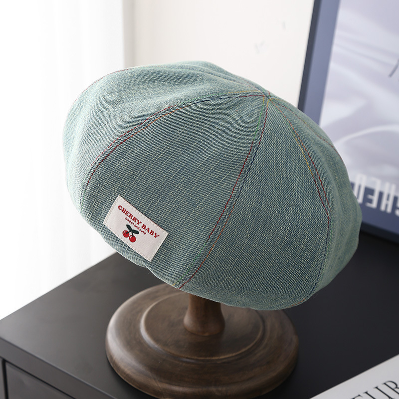 Béret en jean (bleu clair)
