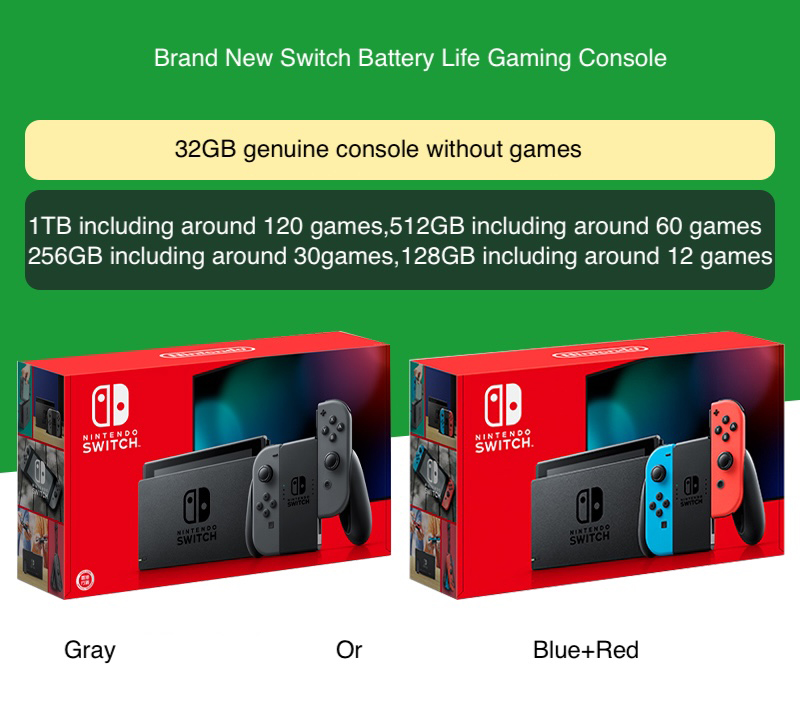 Nouvelle Switch OLED Autonomie de la batterie Version Rouge+Bleu ou Gris