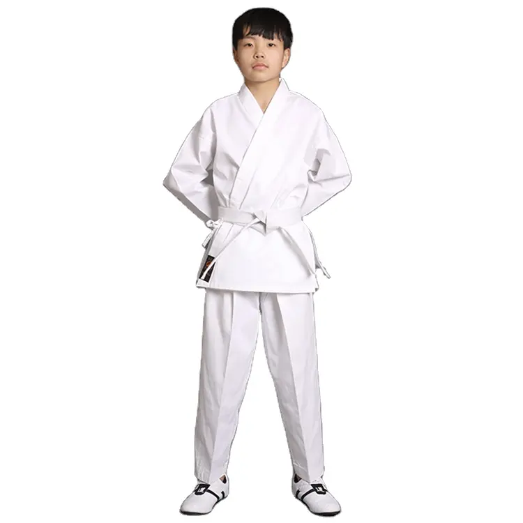 Uniforme de Karate para niños, Sarga de tela, uniforme de artes marciales, algodón, kárate, muestra gratis, 8020