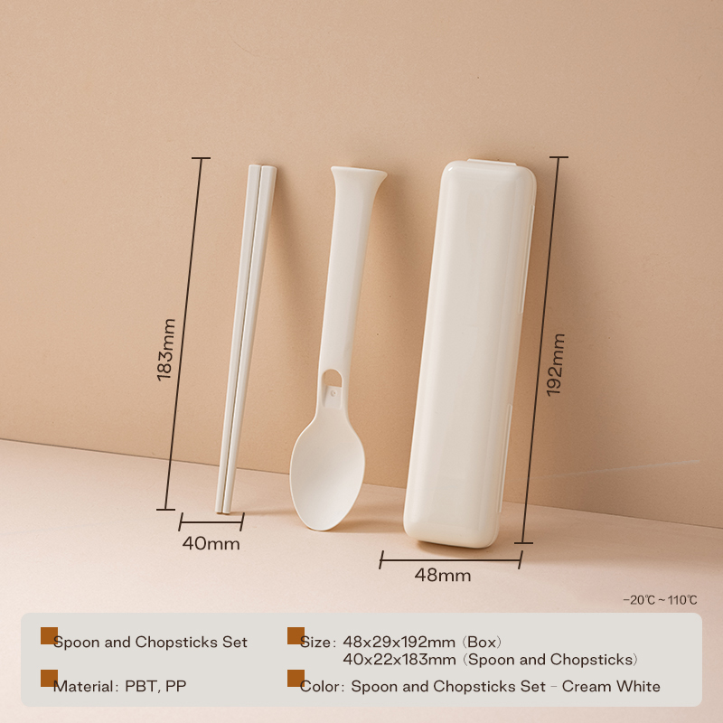 Ensemble Cuillère et Baguettes D1124 - Blanc Crème