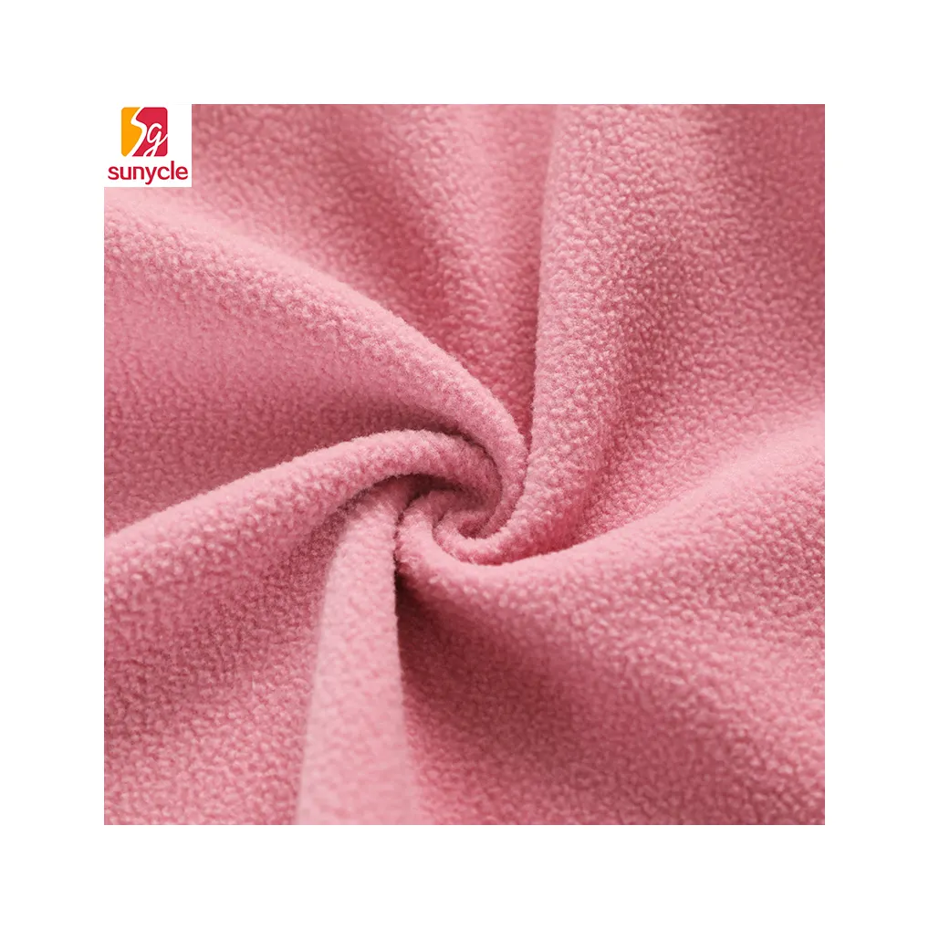 Personalización de color 350gsm grueso sólido doble cara Micro poliéster Home Deco Polar Fleece Fabric