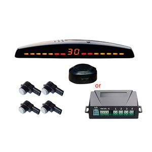 Detección inteligente de 4 sensores con zumbador, ayuda de marcha atrás para coche, sensor de aparcamiento universal, sistema de