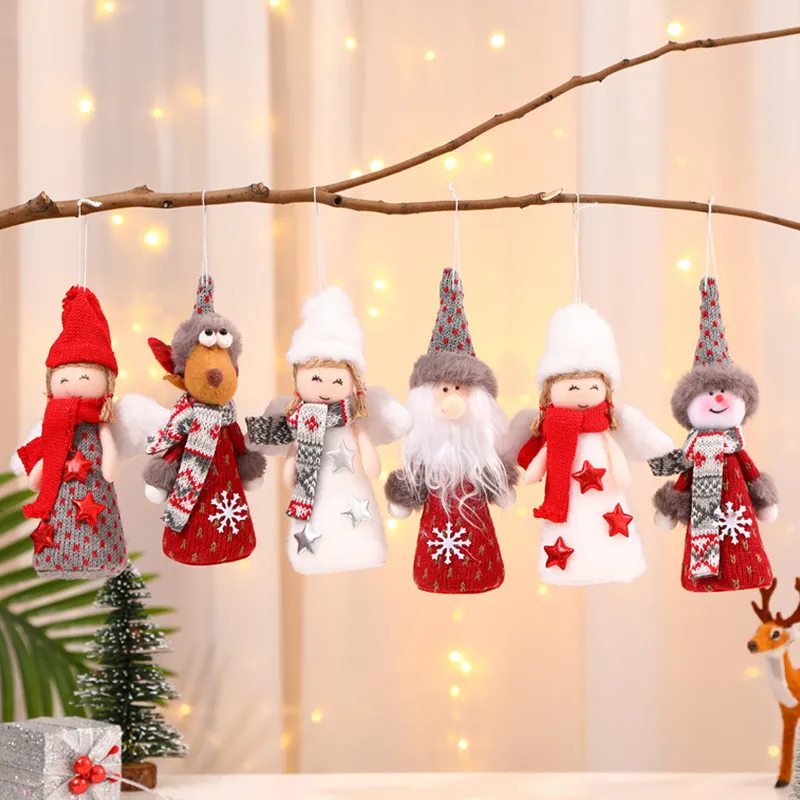 Feliz Año Nuevo Adornos navideños DIY Regalo de Navidad Papá Noel Muñeco de nieve Árbol Colgante Muñeca