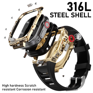 <strong>Custom</strong> Logo <strong>Watch</strong> Strap White Red Black Silicone Apple <strong>Watch</strong> Mod Kit for Apple <strong>Watch</strong> Ultra <strong>2</strong> Band <strong>Case</strong> 49mm - Product Image 3