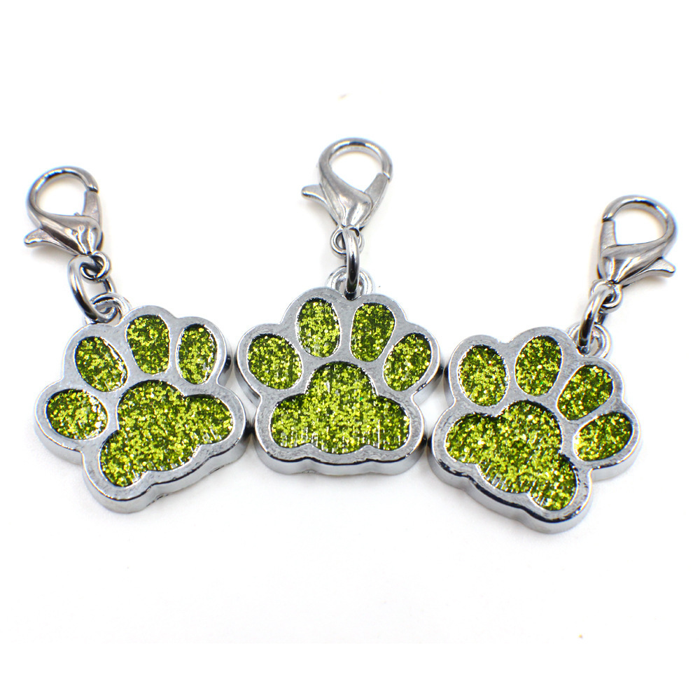 Pendentif vert clair + fermoir mousqueton