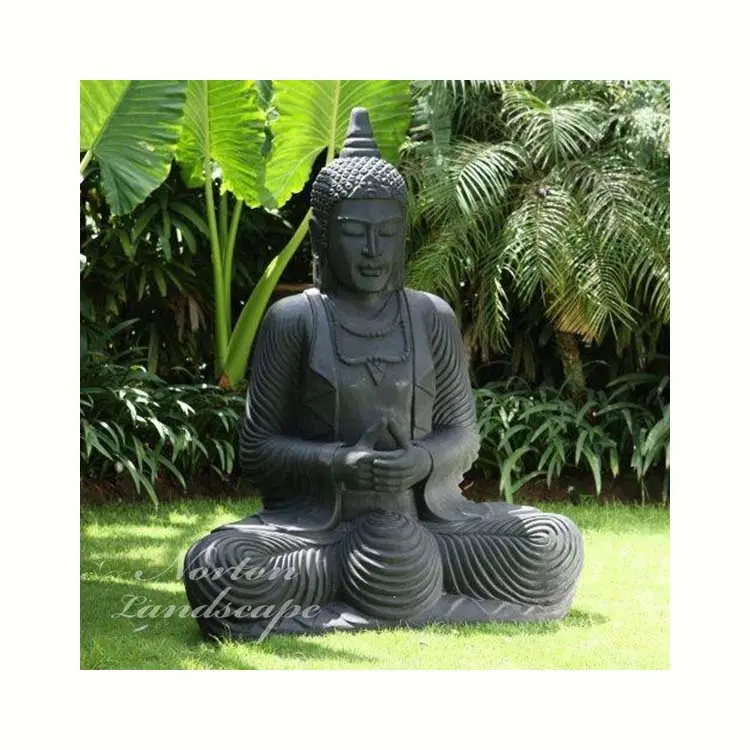 Outdoor Garden Decoration Carved Polished Granite Buddha Statues Large Stone Meditating Buddha Sculpture