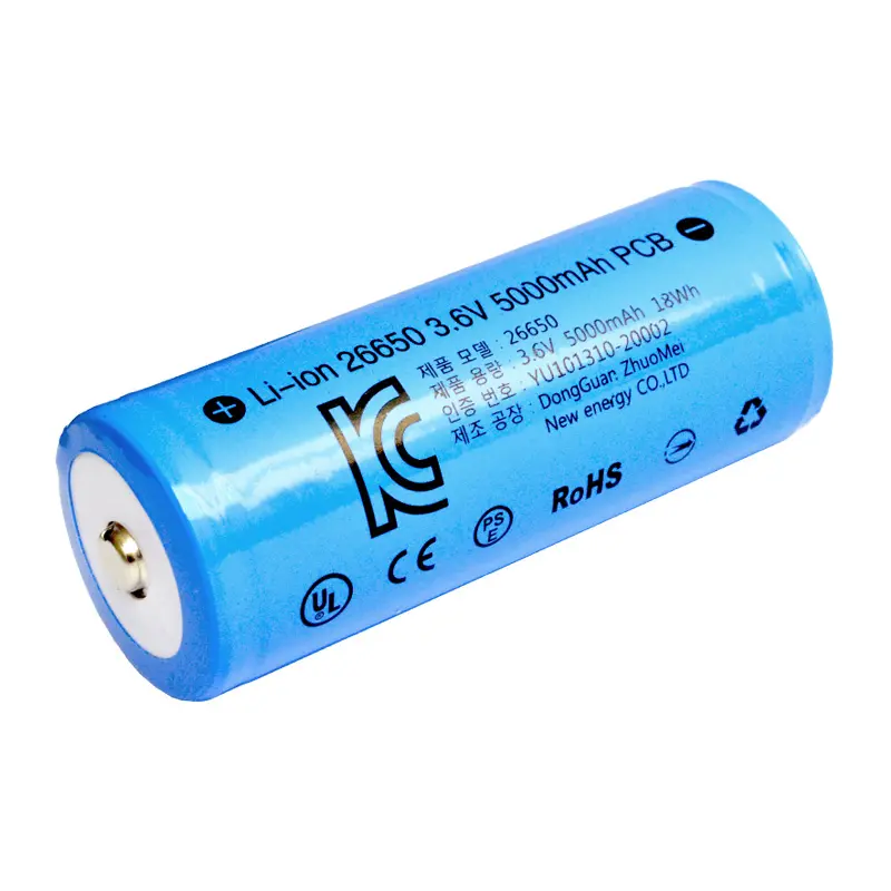 Batería recargable de iones de litio para Corea, certificado kc, 26650 v, 3,7 mah, 5000