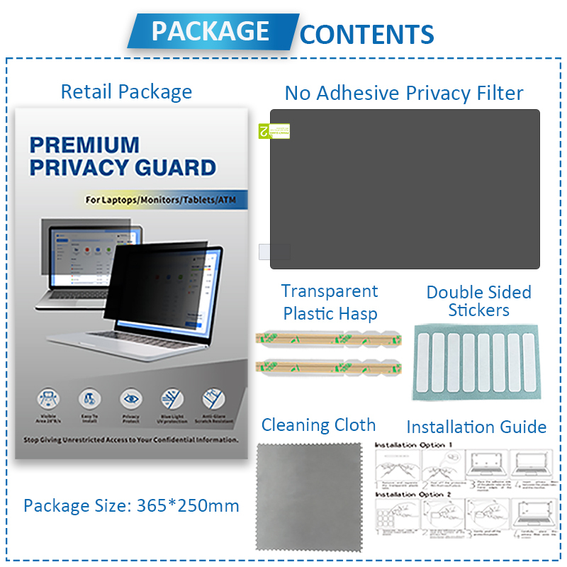 Black (2 way privacy filter with retail package)