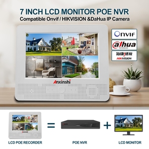 Sistema de cámara de seguridad 4CH IP POE, acceso remoto gratuito, grabadora LCD POE, Monitor NVR compatible con cámaras IP HIK/DAH, almacenamiento de datos HDD - Product Image 2