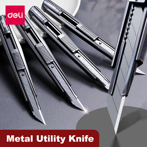 Deli 2074 Pocket Knife Box <strong>Cutter</strong> Utility Knife Retractable Blade <strong>9mm</strong> for Home Office School Stationery Cut High Quality - Product Image 1