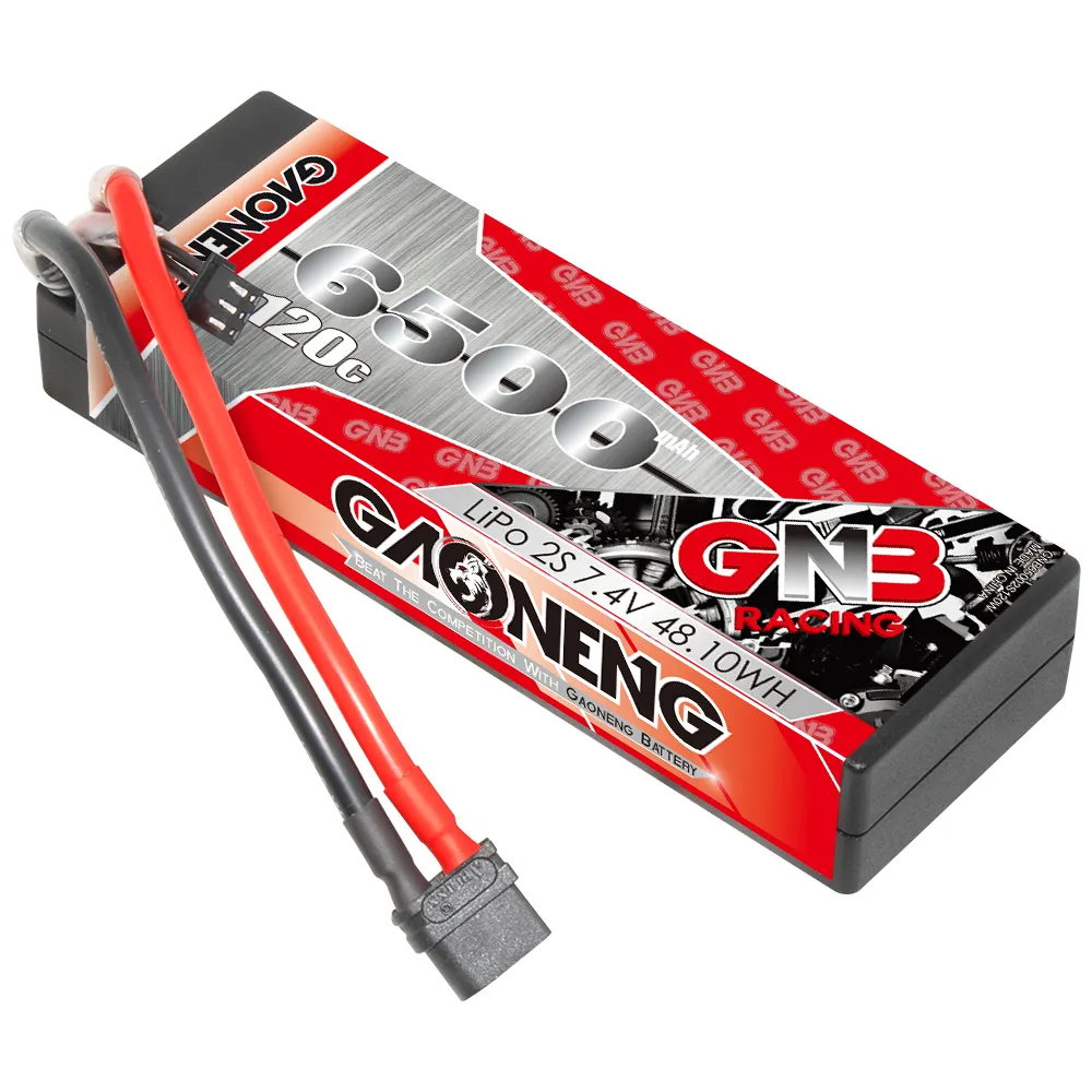 GNB GAONENG-Batería de LiPo de 6500MAH, 2S, 2S2P, 7,4 V, 120C, XT60, carcasa rígida, batería de RC, 1:10, 1/10, RC, coche de carreras, barco