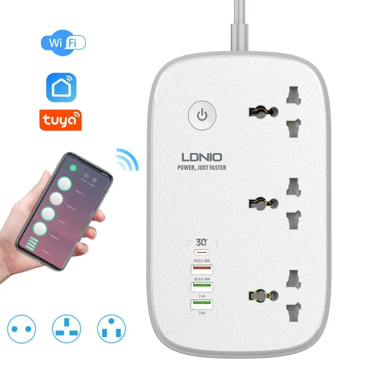 Ldnio SCW3451 Elektrische Uitbreiding Socket Power Strip Met Usd Poorten Uk Eu Ons Universele Wifi Smart Electric Power Strip