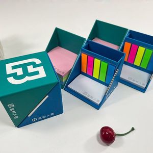 <strong>Customized</strong> Foldable 8x8cm <strong>Cube</strong> Box Sticky <strong>Memo</strong> <strong>Block</strong> <strong>Notes</strong> Pad with Pen Holder - Product Image 2