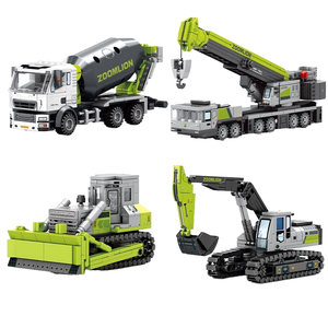 Sembo yeni 705100-705103 Zoomlion serisi kazı buldozer karıştırma mühendislik binası blok oyuncaklar Model oyuncak tema arabalar - Product Image 1