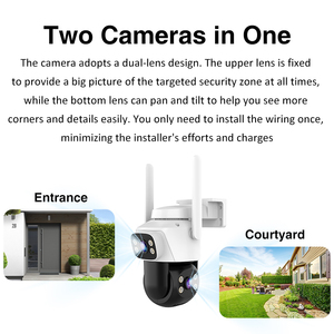 Echtzeit-PIR-CMOS-Sensor mit zwei Objektiven 4G LTE Wi-Fi-Netzwerk wiedergabe Sound Light Alarm Speicher karte Speicher Human Detection Camera - Product Image 4