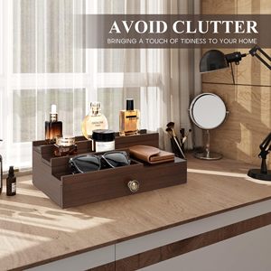 3-Tier trang trại Cologne Organizer Retro Brown món quà tuyệt vời cho nam giới Nước Hoa Lưu trữ giá ẩn ngăn - Product Image 2