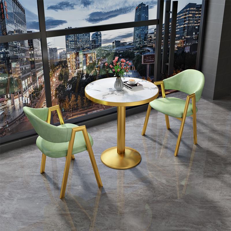 one table and two chairs matcha green leather 60x60x75cm