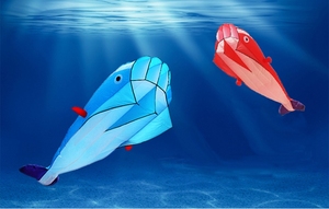 <strong>Chinese</strong> Easy Flying Single Line Ripstop Polyester 2m Large No Frame Soft 3D Whale Inflatable Beach Power <strong>Kite</strong> for Sale