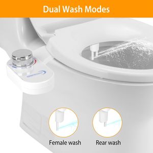 DB kullanımı kolay ABS taharet musluğu klozet eklentisi kadınsı yıkama için çift nozullu elektrikli olmayan soğuk su püskürtücü - Product Image 6