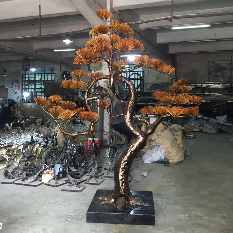 Escultura de bronce para decoración del hogar, escultura de árbol de bronce de metal fundido Interior