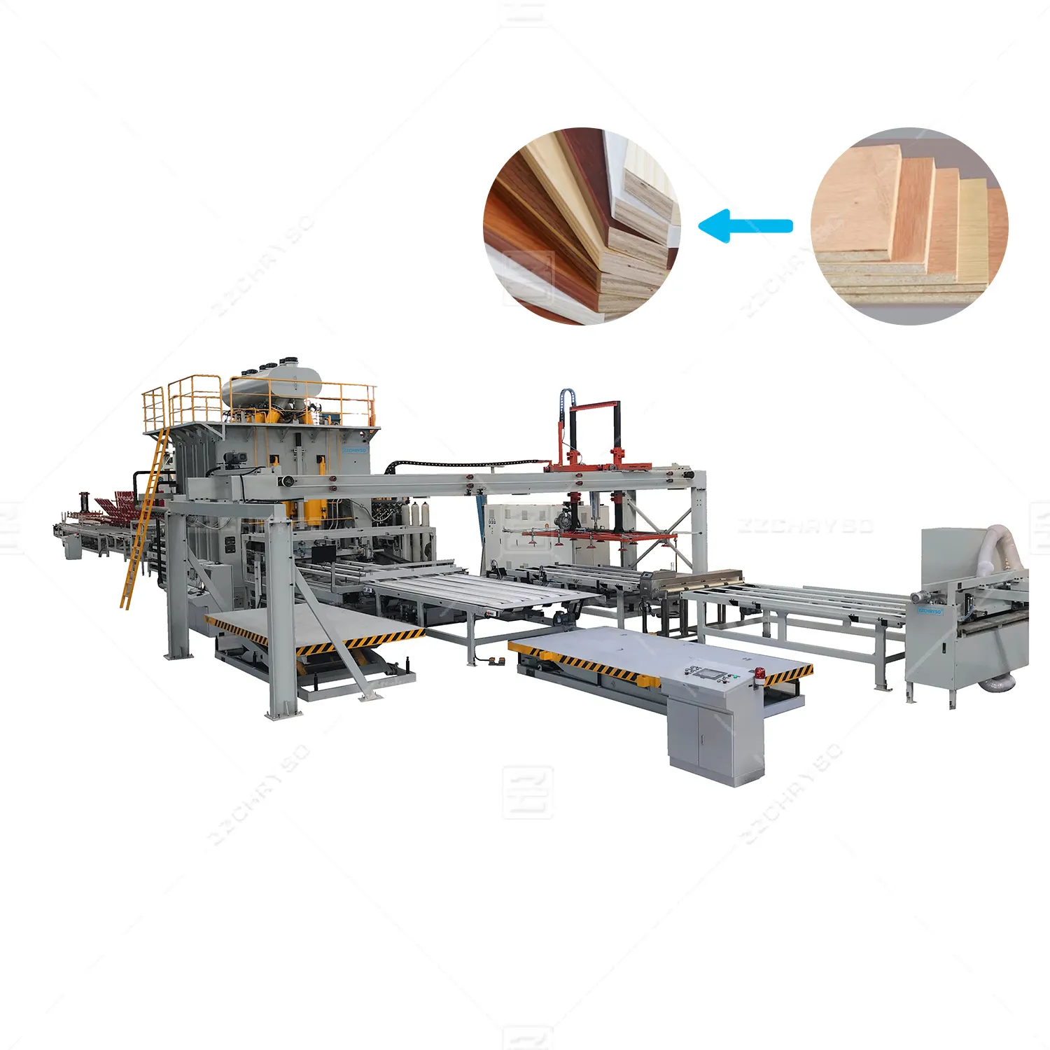 Factory supply MDF/Chipboard melamine laminating Hot press production line