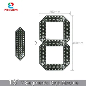 18 Zoll 7-Segment-wasserdichte LED-Anzeige für den Außenbereich Digitalmodul-Anzeige schilder für die Tankstelle Rot Weiß Grün Gelb Blau - Product Image 2