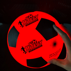 Dingrong Factory Glowing Light up <span class=keywords><strong>LED</strong></span>サッカーボールサイズ5ゴム製PUPVC素材で作られたトレーニングマッチ用のカスタマイズ可能なロゴ - Product Image 2