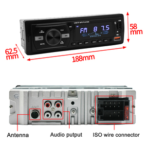 1 Din araba MP3 oynatıcı otomobil radyosu 2USB RGB BT FM araba Stereo ses tek Din MP3 oyuncu - Product Image 5