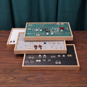 Mới Bông tai tre Stud đứng Vòng cổ hiển thị khay Bông tai mặt dây chuyền Pallet lưu trữ đồ trang sức hộp dropshiping - Product Image 2