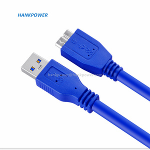外付けハードディスクHDDハードドライブケーブル用のUSB3.0オス-マイクロBオスデータ同期ケーブルコード