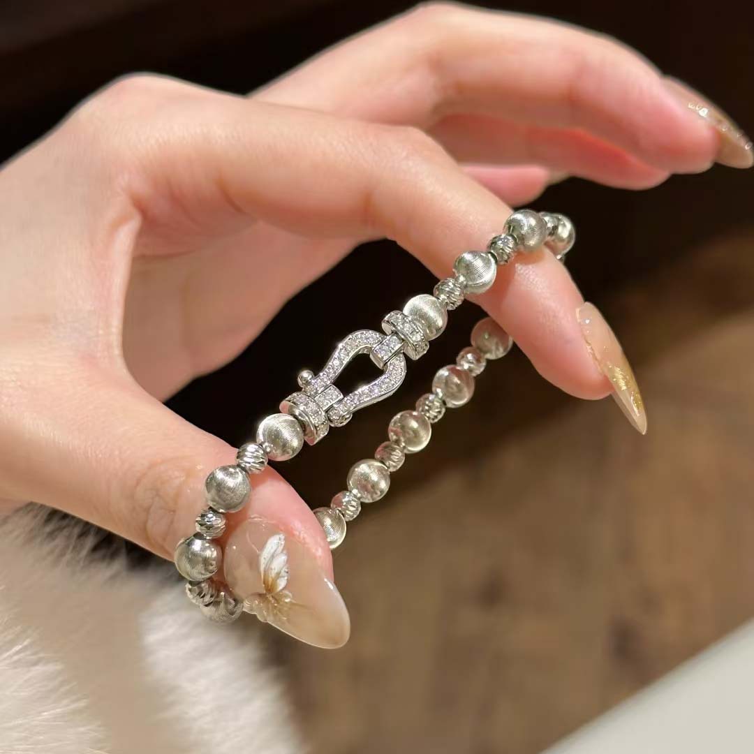 S0025 pulsera con hebilla de herradura-plata